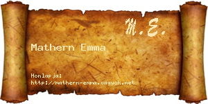 Mathern Emma névjegykártya